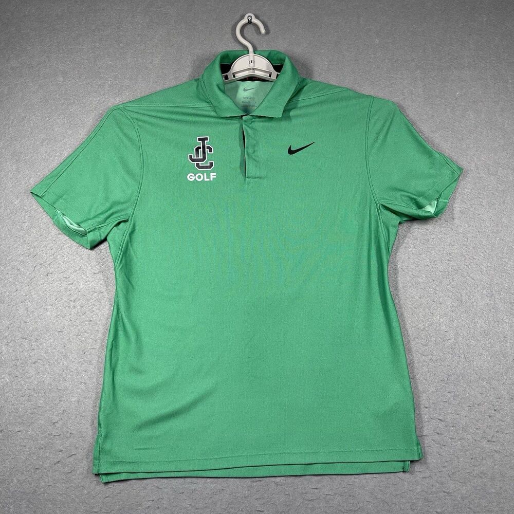 Tiger Woods Polo Shirt Mens Medium Green Nike Golf Pique Performance